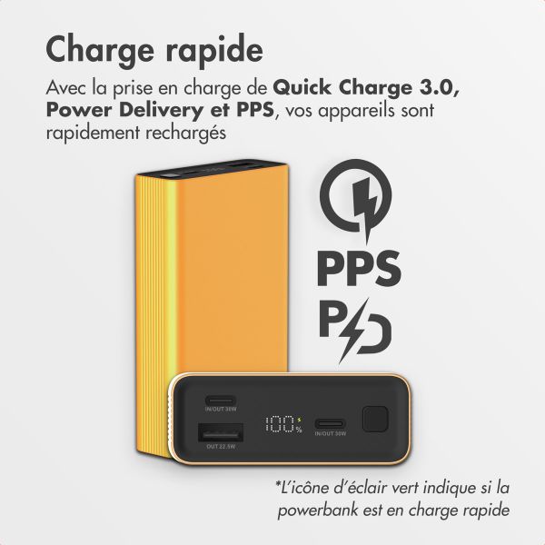 imoshion Ultra Series Aluminium | Batterie externe 20.000 mAh - Charge rapide jusqu'à 33 watts - Gold