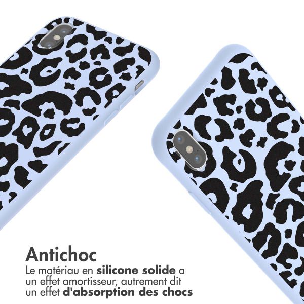 imoshion Coque design en silicone avec cordon Apple iPhone X / Xs - Animal Lila