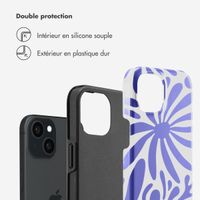 Selencia Coque arrière Vivid Tough iPhone 15  - Modern Bloom Sapphire Blue