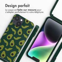 imoshion Coque design en silicone avec cordon Apple iPhone 14 - Avocado Green