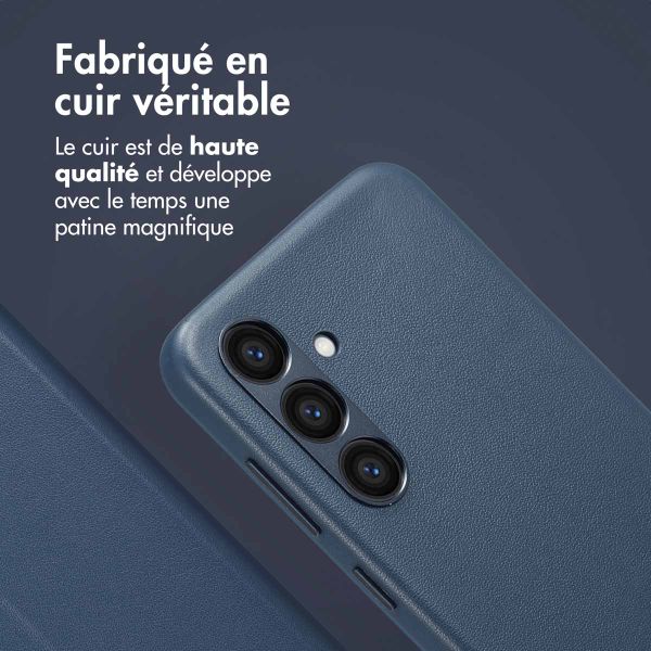 Accezz Étui de télephone portefeuille en cuir 2-en-1 avec MagSafe Samsung Galaxy S24 - Nightfall Blue