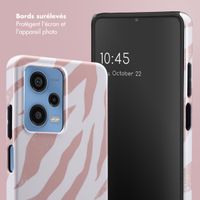 Selencia Coque arrière Vivid Xiaomi Redmi Note 12 Pro (5G) - Colorful Zebra Old Pink