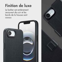 Accezz Étui de télephone portefeuille en cuir 2-en-1 avec MagSafe Apple iPhone 16e - Onyx Black