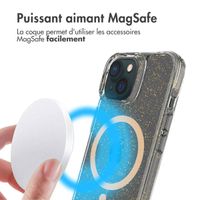 imoshion Coque arrière transparente Pailletée avec MagSafe Apple iPhone 15 - Doré