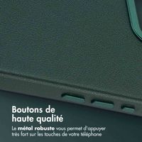 Accezz Coque arrière en cuir avec MagSafe Apple iPhone 16e - Cedar Green