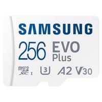 Samsung EVO Plus microSD 2024 - 265GB - Inclus un adaptateur SD - UHS-I/U3/Full HD/4K UHD