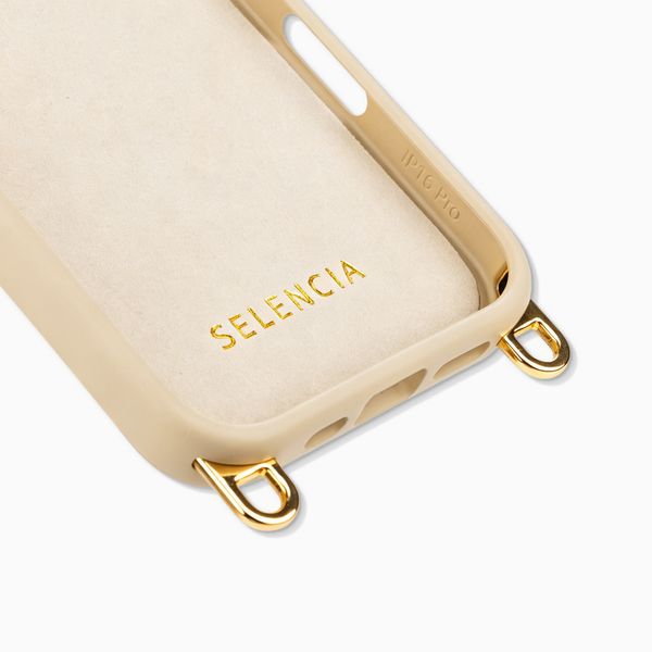 Selencia Coque arrière Rivièra avec MagSafe avec crochets amovibles Apple iPhone 16 Pro - Milky Latte