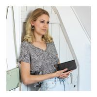 Selencia Étui portefeuille en cuir véritable Apple iPhone SE (2016) / 5 / 5s - Noir