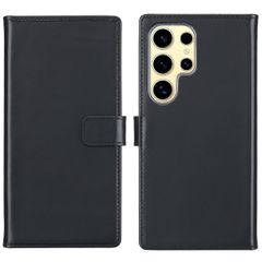 Selencia Étui portefeuille en cuir véritable Samsung Galaxy S25 Ultra - Noir