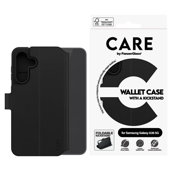 CARE by PanzerGlass Feature Wallet Case w. Kickstand avec MagSafe Samsung Galaxy A36 - Zwart