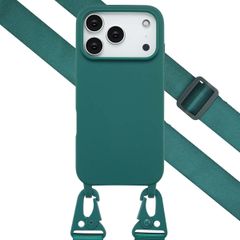 Selencia Coque silicone avec cordon amovible Apple iPhone 17 Pro - Vert foncé