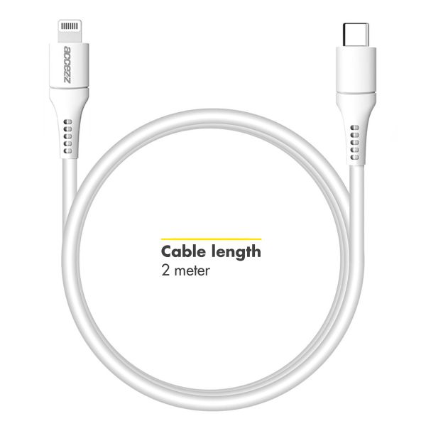 Accezz Câble Lightning vers USB-C - Certifié MFi - 2 mètres - Blanc