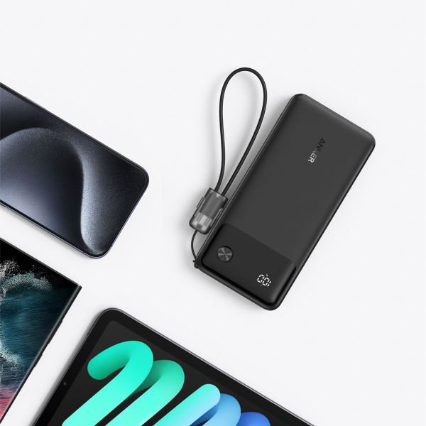 Anker Powerbank - 10.000 mAh - 22,5 Watts - USB-A + USB-C - Noir