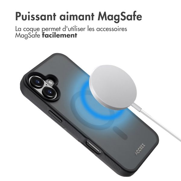 Accezz Coque Givrée Robuste avec MagSafe iPhone 16 Plus - Noir