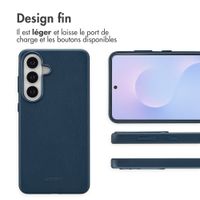 Accezz Coque arrière en cuir avec MagSafe Samsung Galaxy S26 Plus - Nightfall Blue