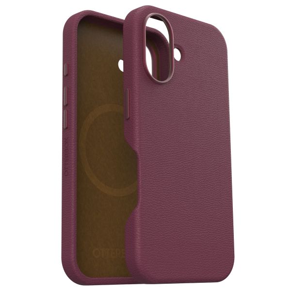 OtterBox Coque en cuir de cactus Symmetry MagSafe iPhone 16 - Maroon Bells