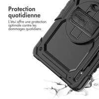 Accezz ﻿Coque arrière robuste avec bandoulière Samsung Galaxy Tab S8 Plus / S7 Plus / S7 FE - Noir