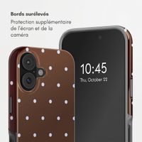 Selencia Coque arrière Vivid avec MagSafe Apple iPhone 16 - Happy Dots Chocolate
