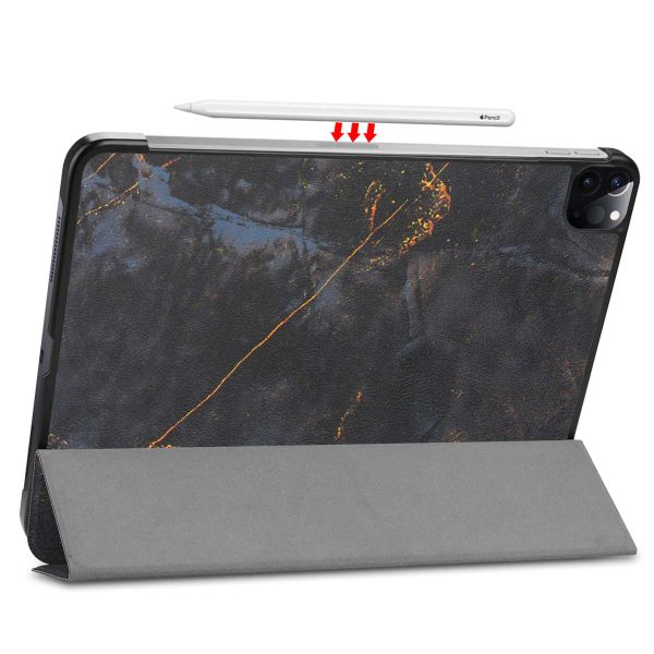 imoshion Coque tablette Design Trifold Apple iPad Pro 11 (2022/2021) - Black Marble