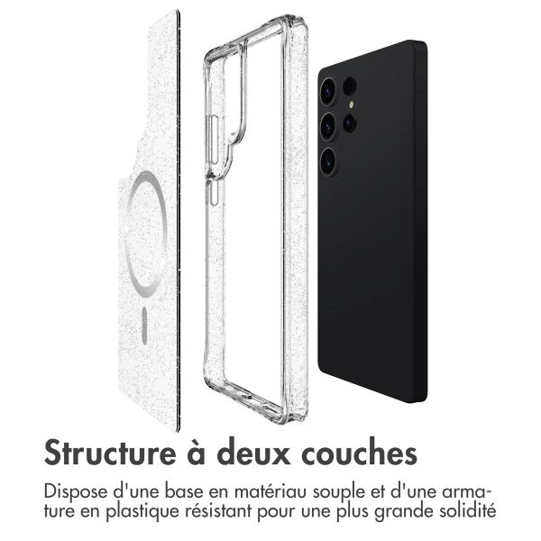 imoshion Coque Pailletée avec MagSafe Samsung Galaxy S25 Ultra - Argent