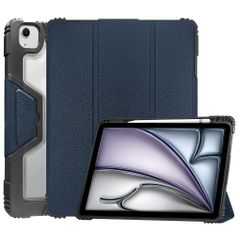 Accezz Coque tablette Rugged Trifold Apple iPad Air 11 pouces (2025) M3 / (2024) M2 / Air 5 (2022) / Air 4 (2020) - Bleu foncé