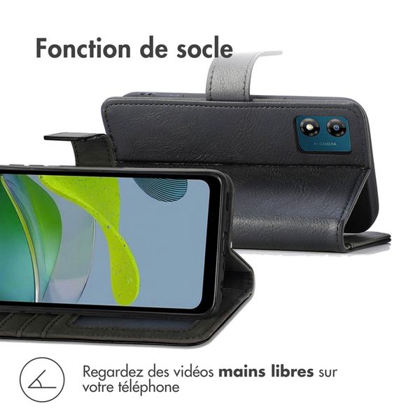 imoshion Étui de télephone portefeuille de luxe Motorola Moto E13 - Noir