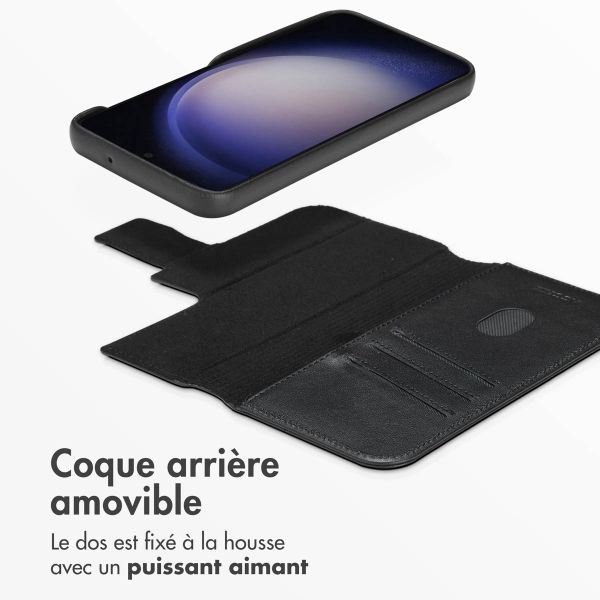 Accezz Étui de télephone portefeuille en cuir 2-en-1 avec MagSafe Samsung Galaxy S23 - Onyx Black