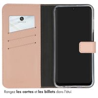 Selencia Étui portefeuille en cuir véritable Samsung Galaxy A15 (5G/4G) - Dusty Pink