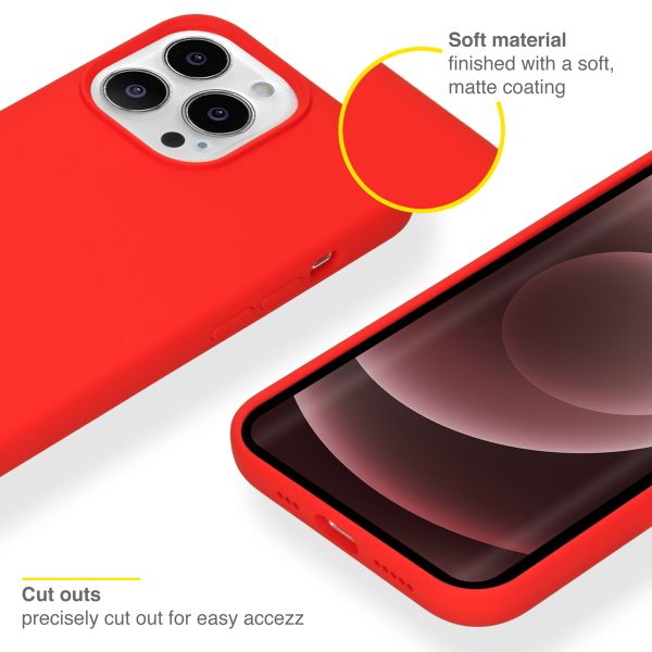 Accezz Coque Liquid Silicone Apple iPhone 13 Pro Max - Rouge