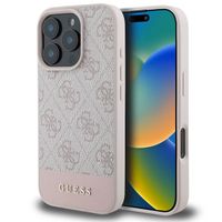Guess Coque arrière Bottom Stripe 4G Apple iPhone 16 Pro Max - Rose