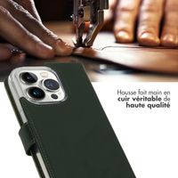 Selencia Étui portefeuille en cuir véritable Apple iPhone 14 Pro - Vert