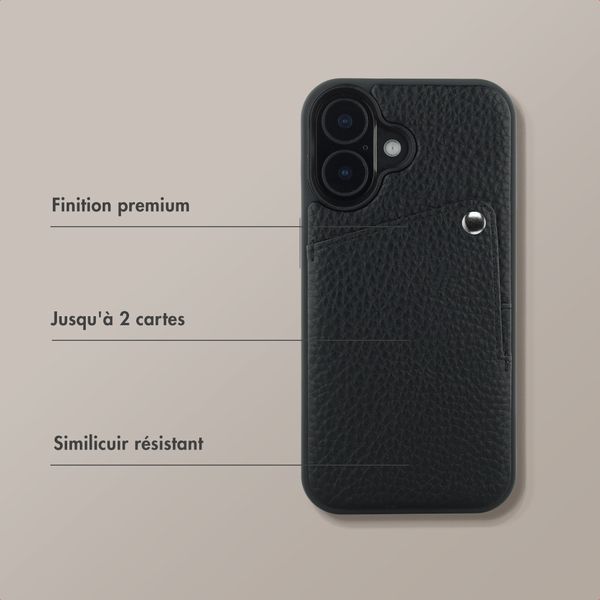Selencia Coque Riva avec porte-cartes Apple iPhone 16 - Noir