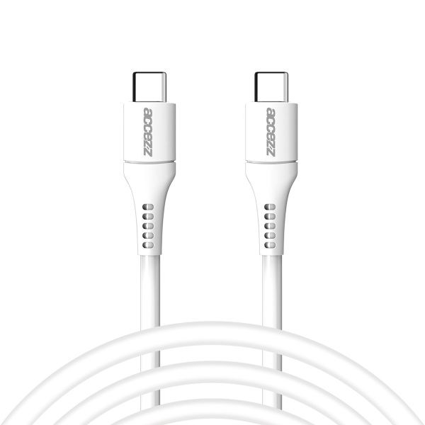 Accezz Câble USB-C vers USB-C - 2 mètres - Blanc