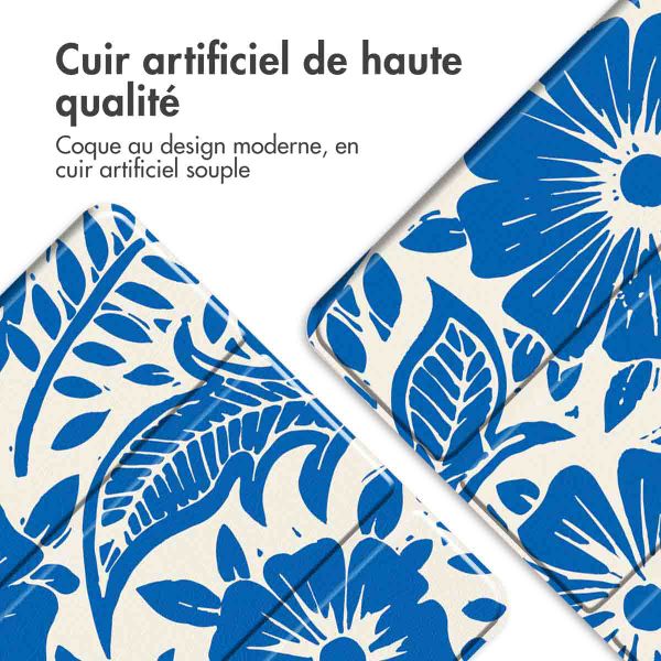 imoshion Coque tablette Design Trifold Samsung Galaxy Tab A11 Plus / A9 Plus - Flower Tile