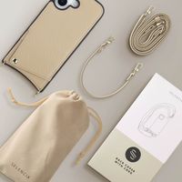 Selencia Coque de télephone Nova avec cordon et porte-cartes Apple iPhone 17 - Beige