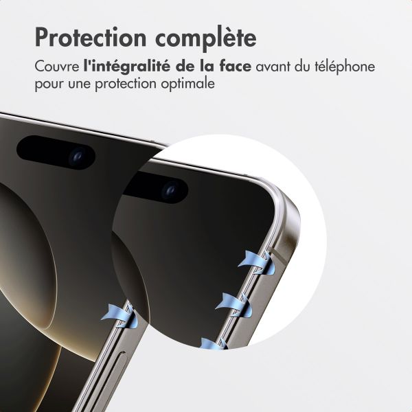 Accezz Protecteur d’écran en verre trempé + Applicateur Apple iPhone 16 Pro