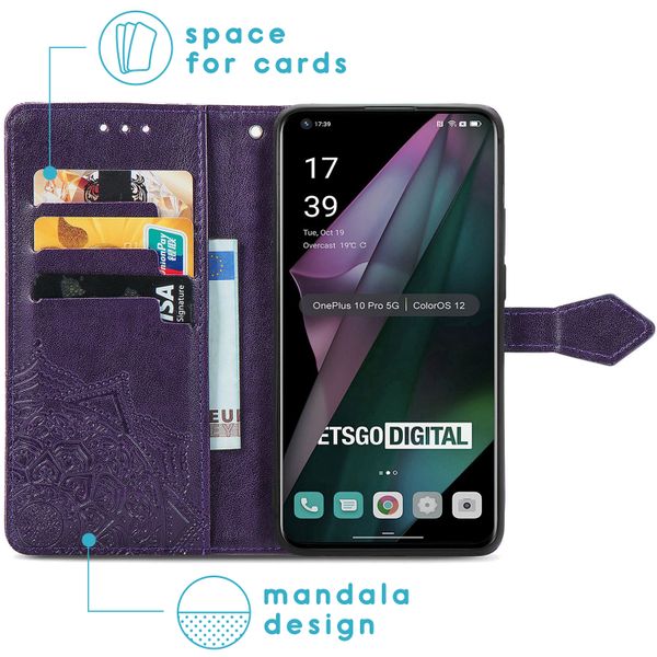 imoshion Etui de téléphone portefeuille Mandala OnePlus 10 Pro - Violet