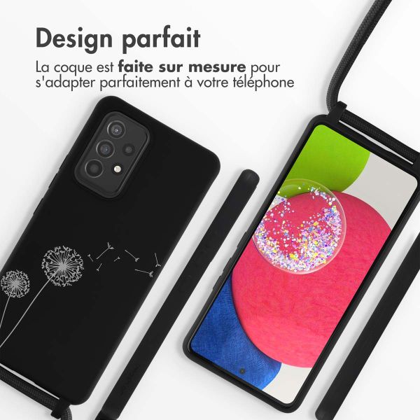 imoshion Coque design en silicone avec cordon Samsung Galaxy A53 - Dandelion Black