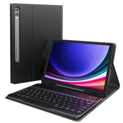 Accezz Étui de tablette portefeuille Bluetooth Clavier QWERTY Samsung Galaxy Tab S10 Plus / Tab S9 Plus / Tab S9 FE Plus 12.4 pouces