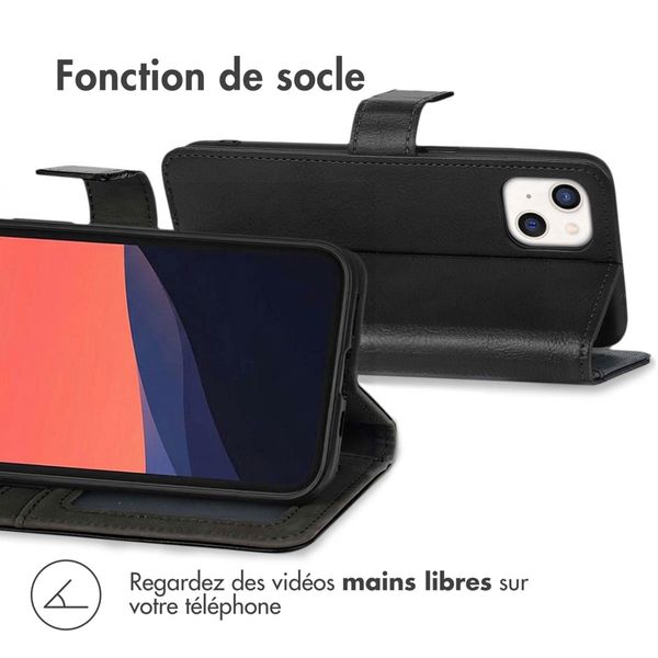 imoshion Étui de télephone portefeuille de luxe Apple iPhone 13 Mini - Noir