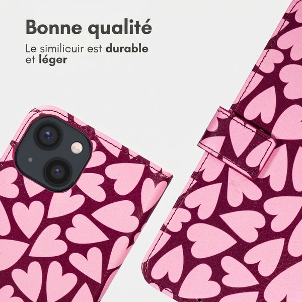 imoshion Étui de télephone portefeuille Design Apple iPhone 14 - Hearty Blush