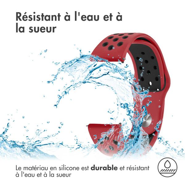 imoshion Bracelet sportif en silicone - Connexion universelle de 18 mm - Rouge / Noir