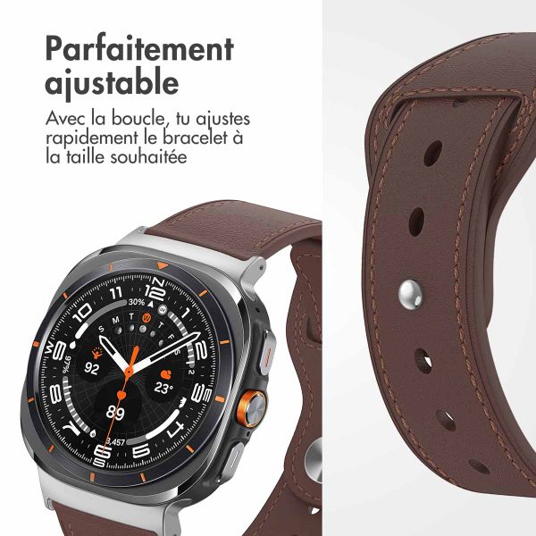 imoshion Bracelet en cuir Samsung Galaxy Watch Ultra (2024/2025) - Marron foncé