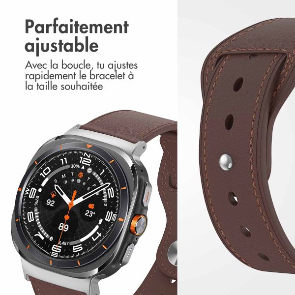 imoshion Bracelet en cuir Samsung Galaxy Watch Ultra - Marron foncé