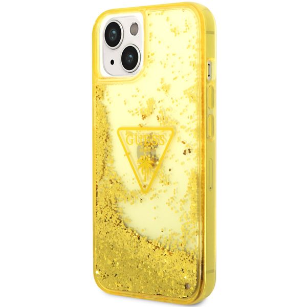 Guess Coque Liquid Glitter iPhone 14 - Jaune