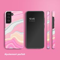 Selencia Coque arrière Vivid Samsung Galaxy S21 FE - Pastel Lipstick Marble