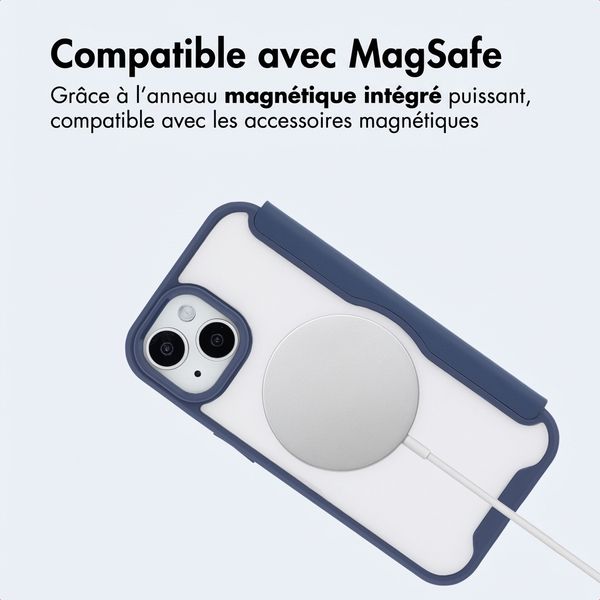 imoshion Bookcase transparente avec MagSafe Apple iPhone 15 - Bleu