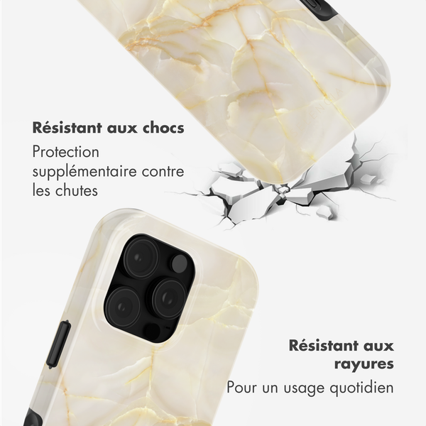 Selencia Coque arrière Vivid Apple iPhone 16 Pro - Golden Beige Marble