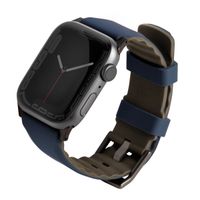 Uniq Bracelet Linus en silicone AiroSoft™ Apple Watch Series 1 á 10 / SE / Ultra (2) (44/45/46/49 mm) - Bleu Nautique