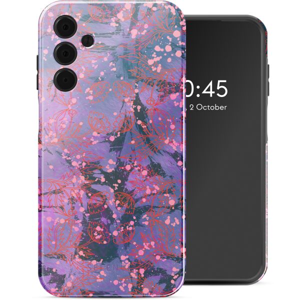 Selencia Coque arrière Vivid Tough Samsung Galaxy A15 (5G/4G) - Fresh Paint Flower Orange